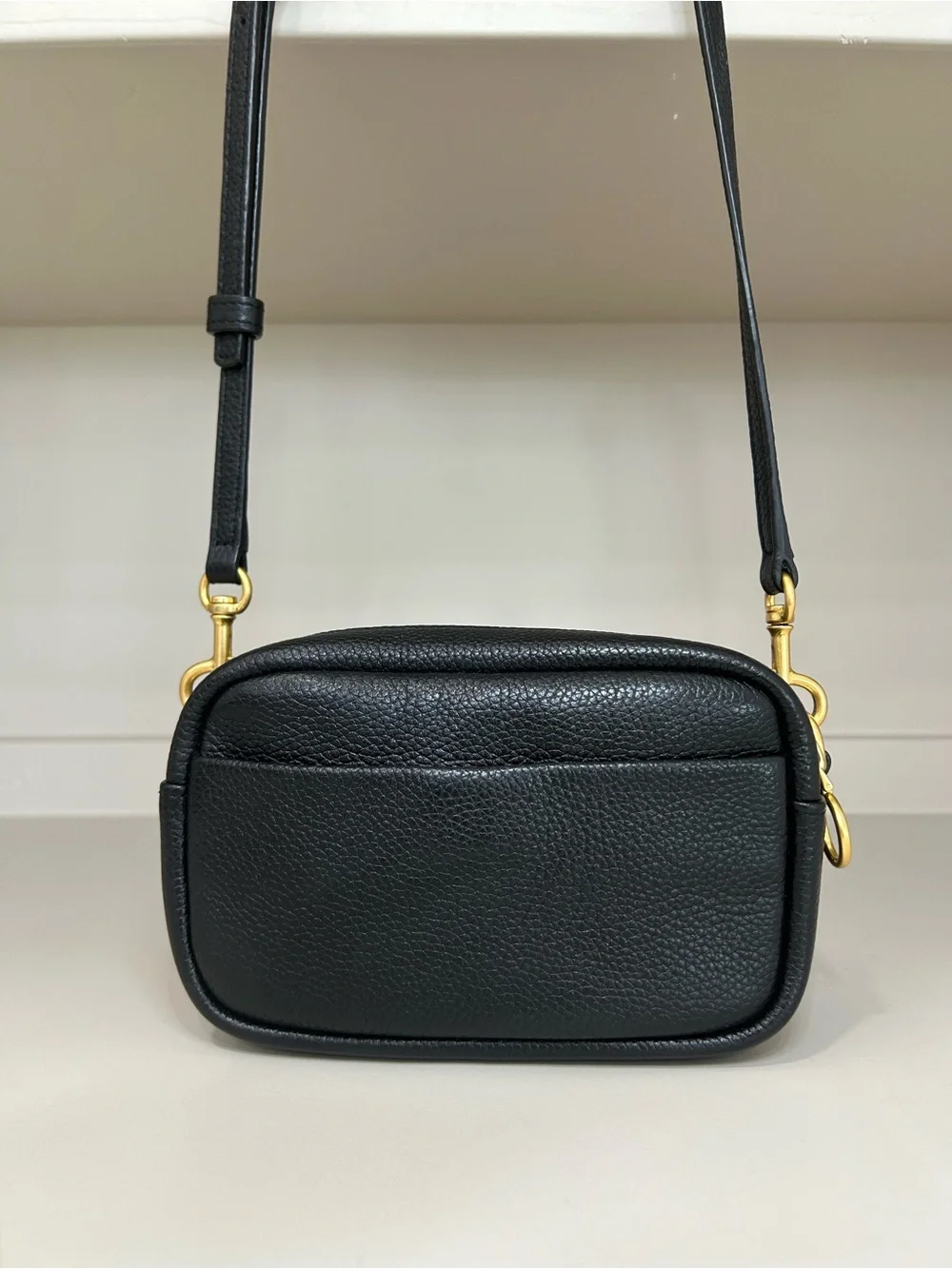 Authentic Tory Burch Perry Bombe Mini Crossbody Camera Bag Leather Purse Black
